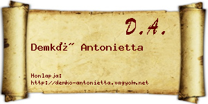 Demkó Antonietta névjegykártya